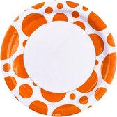 feestborden Dots 22,8 cm 8 stuks oranje