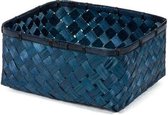 opbergmand Hanoi 30 x 23 x 15 cm bamboe blauw maat L