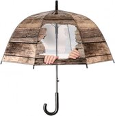 paraplu Kiekeboe 83 x 83,5 cm PP/staal bruin