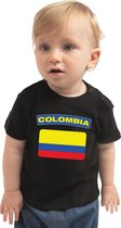 Colombia baby shirt met vlag zwart jongens en meisjes - Kraamcadeau - Babykleding - Colombia landen t-shirt 62 (1-3 maanden)