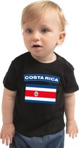 Costarica baby shirt met vlag zwart jongens en meisjes - Kraamcadeau - Babykleding - Costa Rica landen t-shirt 68 (3-6 maanden)