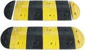 Rubberen verkeersdrempel 2,35 m x 350 mm x 45 mm Geel & Zwart 350 mm x 235 cm x 45 mm