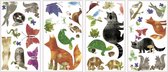 muurstickers bosvrienden vinyl 35 stuks