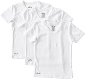 Little Label Ondergoed Jongens - T shirt Jongens Maat 110-116 - Wit - Zachte BIO Katoen - 3 Stuks - V-hals basic T shirt jongens - Voordeelset