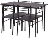RIVIERA Eettafelset - met 4 stoelen - zwart