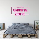 Muursticker Gaming Zone Met Naam -  Roze -  160 x 80 cm  -  baby en kinderkamer  naam stickers  alle - Muursticker4Sale