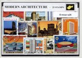 Moderne architectuur – Luxe postzegel pakket (A6 formaat) : collectie van 25 verschillende postzegels van moderne architectuur – kan als ansichtkaart in A6 envelop - authentiek cad
