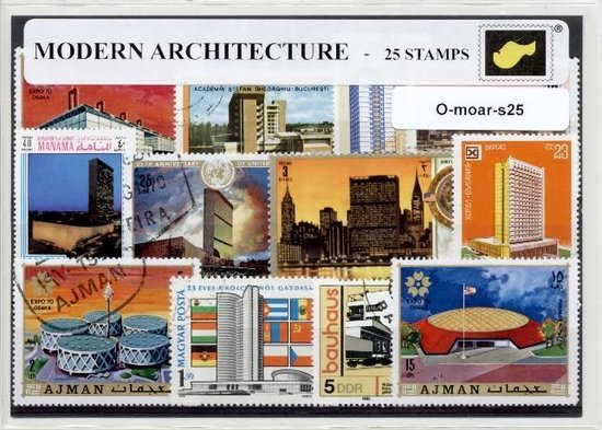 Thumbnail van een extra afbeelding van het spel Moderne architectuur – Luxe postzegel pakket (A6 formaat) : collectie van 25 verschillende postzegels van moderne architectuur – kan als ansichtkaart in A6 envelop - authentiek cadeau - kado - geschenk - kaart - architect - modern - kunst - design