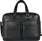 Piquadro Modus Expandable Computer Briefcase with iPad Compartment black