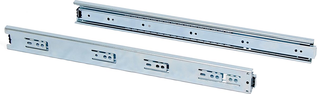 Emuca Set ladegeleiders, met kogellager, 45 x 500 mm, voor volledige opening, Verzinkt