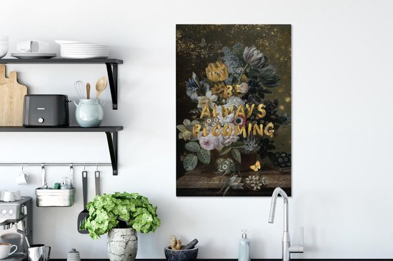 Peintures sur toile Nature morte aux fleurs - Eelke Jelles Eelkema - Citation - 60x90 cm - Décoration murale