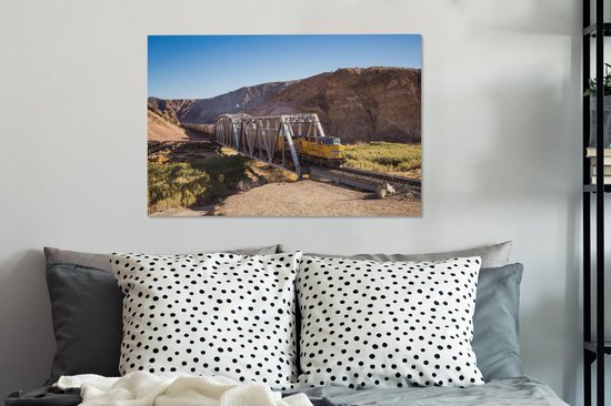 Tableau sur toile Train - Voie - Amérique - 90x60 cm - Décoration murale