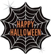folieballon spinnenweb Halloween 46 cm zwart