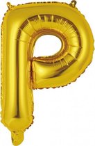 folieballon Letter P 34 cm goud