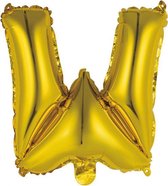 folieballon Letter W 34 cm goud