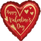 folieballon Happy Valentine's Day 43 cm rood
