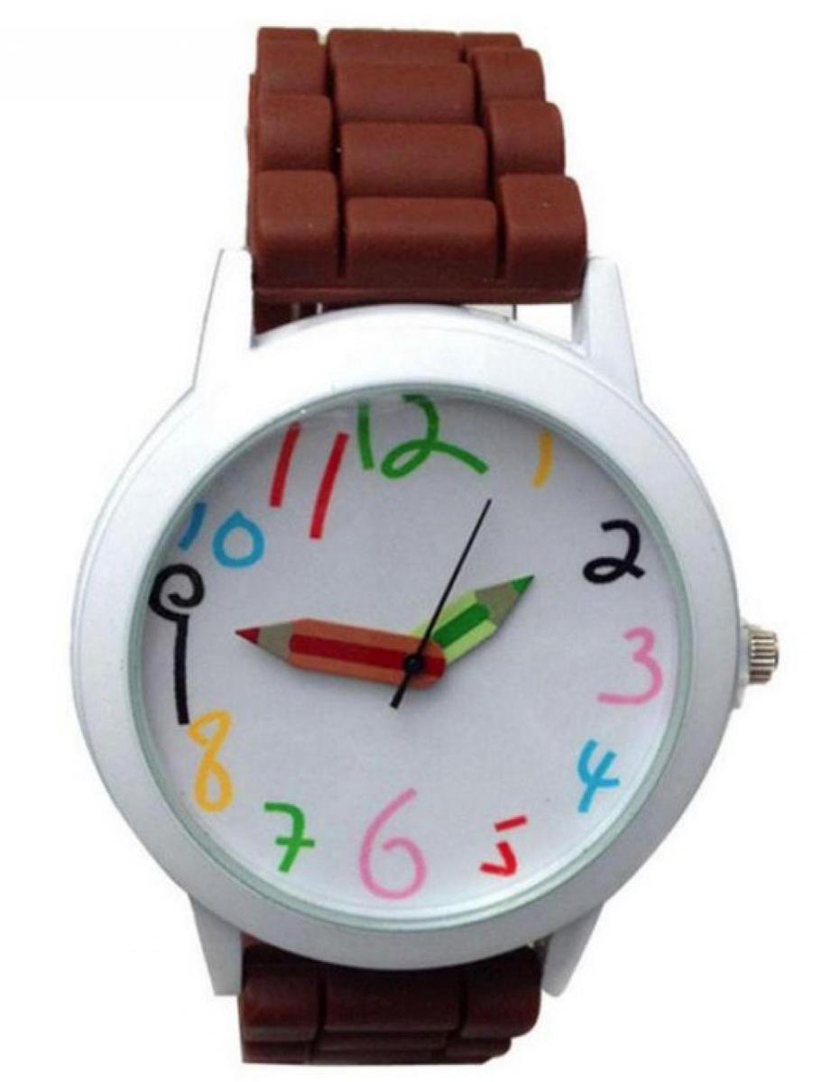Hidzo Horloge Potlood - Ø 39 mm - Bruin - Siliconen