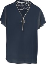 Cassis Dames Blouse Met Kant - Maat L