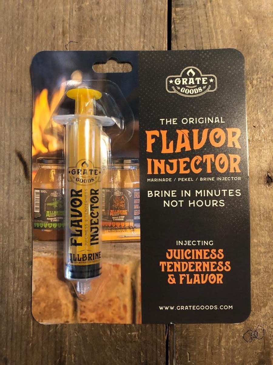 Grate Goods Flavor Injector - 40ml - Voor Marinades en Brines - Duurzaam Kunststof - Ideaal voor Kalkoen, Brisket en Grote Stukken Vlees - Eenvoudig Schoon te Maken