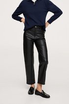 Mango Broek Rechte Broek Met Leereffect 17085531 99 Dames Maat - W38