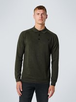 No Excess Longsleeve Poloshirt Mannen Donkergroen, Xxl