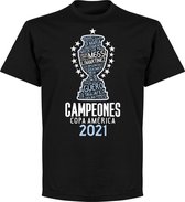 Argentinië Copa America 2021 Winners T-Shirt - Zwart - M