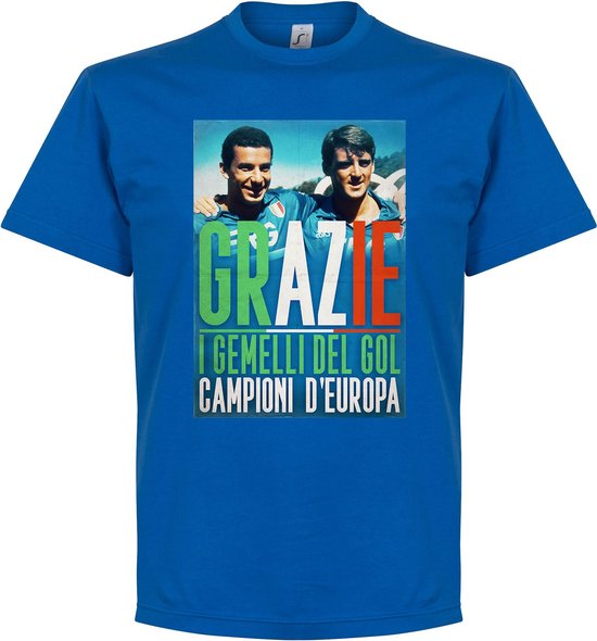 Grazie Gemelli Vialli & Mancini T-Shirt - Blauw - XXL