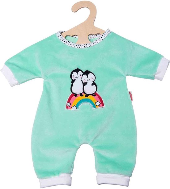 Foto: Heless poppenromper pingu n junior fluweel blauw mt 35 45 cm