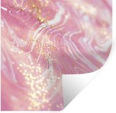 Muurstickers - Sticker Folie - Marmer - Luxe - Glitter - Roze - 30x30 cm - Plakfolie - Muurstickers Kinderkamer - Zelfklevend Behang - Zelfklevend behangpapier - Stickerfolie