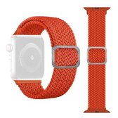 Gesp gevlochten elastische band horlogeband voor Apple Watch Series 6 & SE & & 5 & 4 40 mm / 3 & 2 & 1 38 mm (oranje)
