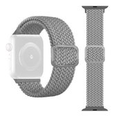 Gesp Gevlochten Elastische Band Horlogeband Voor Apple Watch Series 6 & SE & 5 & 4 44mm/3 & 2 & 1 42mm (Romige-wit)