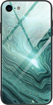 Voor iPhone SE 2020/8/7 beschermhoes met marmerpatroonglas (DL02)