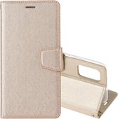 Voor Samsung Galaxy Note20 Zijden Textuur Horizontale Flip Leren Case met Houder & Kaartsleuven & Portemonnee & Fotolijst (Goud)