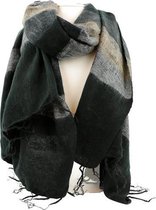 Sjaal streep zwart - 190x80x1 cm - India - Sarana - Fairtrade