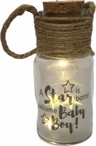 Babycadeau - Geboortecadeau - Kraamcadeau - Jongen - Starlight Baby Boy met verlichte sterren (groot model)  - In cadeauverpakking