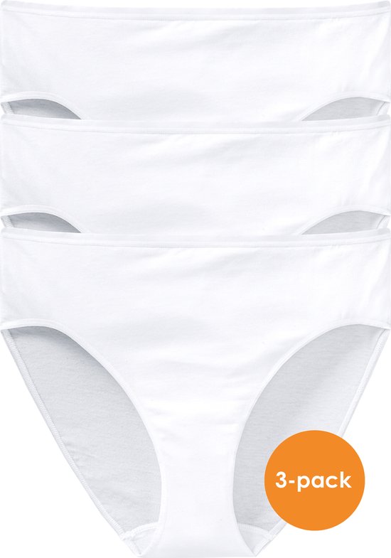 SCHIESSER Cotton Essentials dames slips (3-pack) - wit -  Maat: