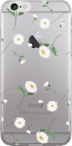 Apple iPhone 6/6S Telefoonhoesje - Transparant Siliconenhoesje - Flexibel - Met Bloemenprint - Madeliefjes