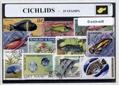Cichliden - Luxe postzegel pakket (A6 formaat) : collectie van 25 verschillende postzegels van cichliden – kan als ansichtkaart in een A6  envelop - authentiek cadeau - kado - kaar