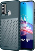 Motorola Moto G60s Hoesje TPU Thunder Design Back Cover Groen