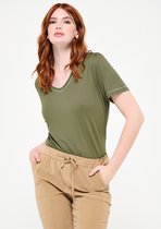 LOLALIZA T-shirt korte mouwen - Khaki - Maat XXL