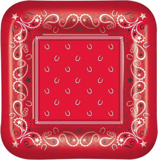 Cowboy bandana bordjes (16 stuks)