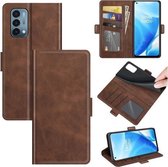 Voor OnePlus Nord N200 5G Dual-side Magnetische Gesp Horizontale Flip Lederen Case met Houder & Kaartsleuven & Portemonnee (Bruin)