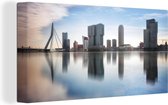 Canvas Schilderij Rotterdam - Water - Nederland - 40x20 cm - Wanddecoratie