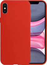 Hoes voor iPhone Xs Hoesje Siliconen - Hoes voor iPhone Xs Case - Rood