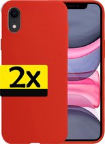 Hoes voor iPhone XR Hoesje Siliconen - Hoes voor iPhone XR Case - 2 Stuks - Rood