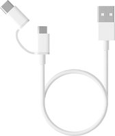 Xiaomi Mi 2-in-1 USB Cable Micro USB to Type C 30cm câble USB 0,3 m USB 2.0 USB A Micro-USB B Blanc