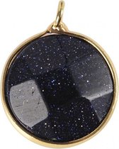 sieradenhanger 1,5 cm rond blauwe zandkristal