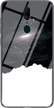 Voor OPPO F11 Sterrenhemel Geschilderd Gehard Glas TPU Schokbestendige Beschermhoes (Kosmische Sterrenhemel)