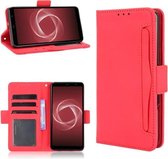 Voor Fujitsu Arrows Be4 Plus/F-41B Huid Voelen Kalf Patroon Horizontale Flip Lederen Case met Houder & Kaartsleuven & Fotolijst (Rood)