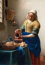 Het Melkmeisje (Johannes Vermeer) Aluminium Wanddecoratie - 70x100 cm